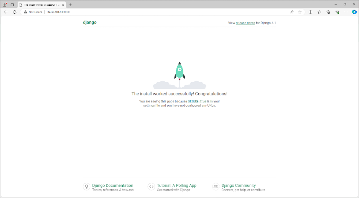 The launch screen for the Python-HTMX application in Django.