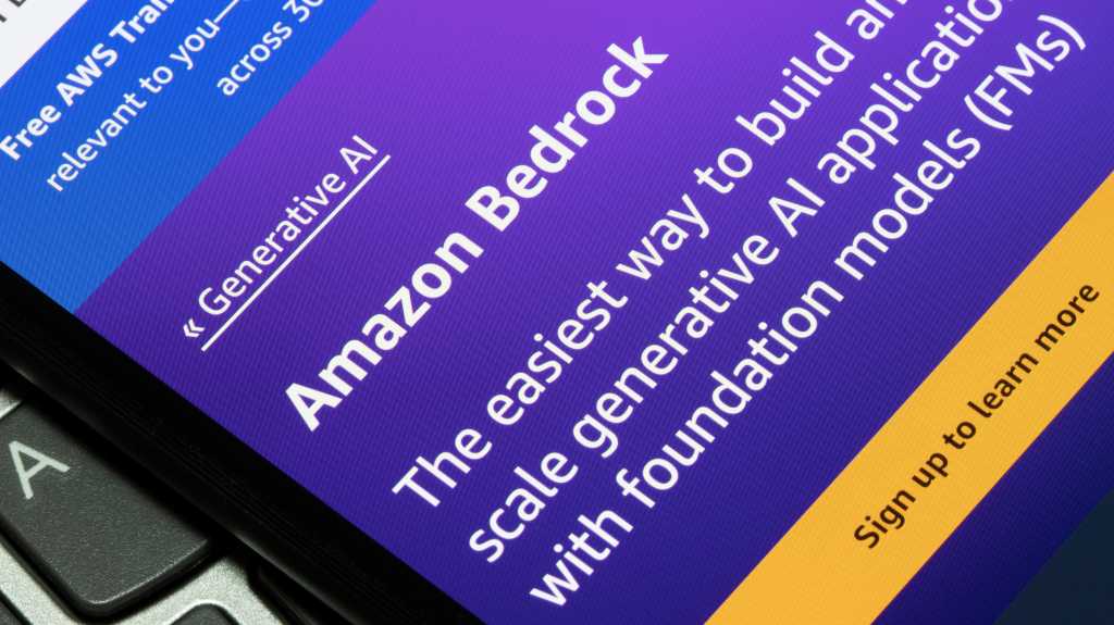4008135-0-08487400-1750204054-shutterstock_editorial_2291744775-1 Webpage of Amazon Bedrock is seen on the Amazon website on a smartphone